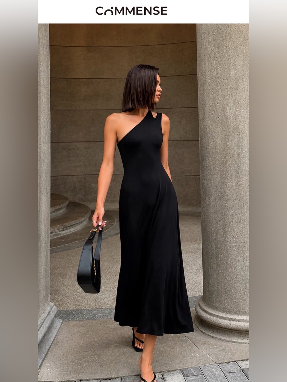 Commense Cutout Backless Long Knit Dress